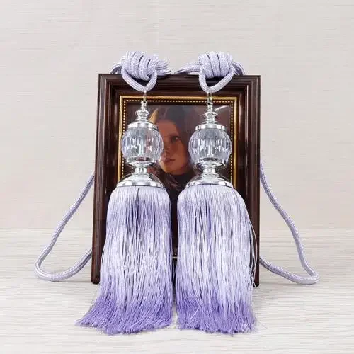 1Pc Tassel Hanging Pendant Decorative Curtains Accessories Key Tassels For Curtain Tieback DIY Craft Tassel Fringe: Chocolate