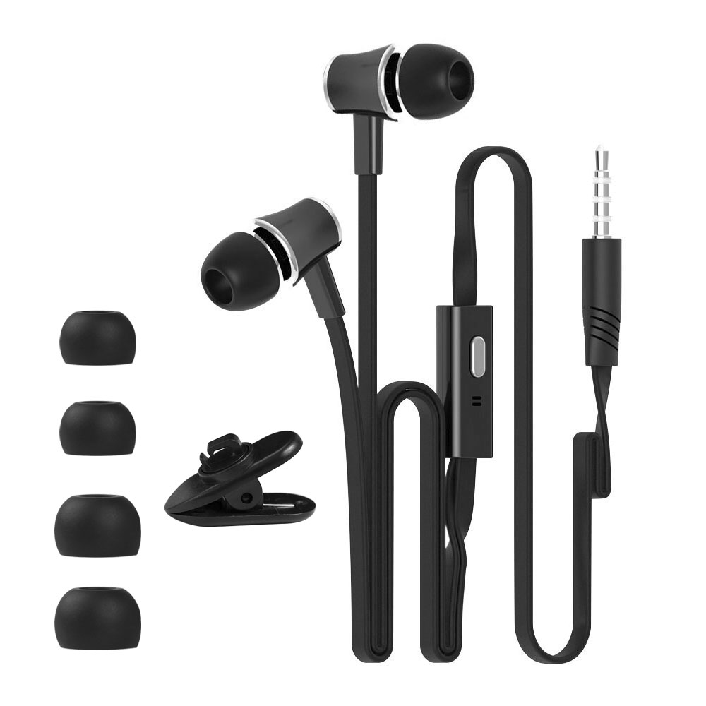 Słuchawki z dodatkowym basem słuchawki przewodowe słuchawki 3,5 mm z mikrofonem styl makaronu sportowy zestaw słuchawkowy auriculare do Samsunga: Czerwony
