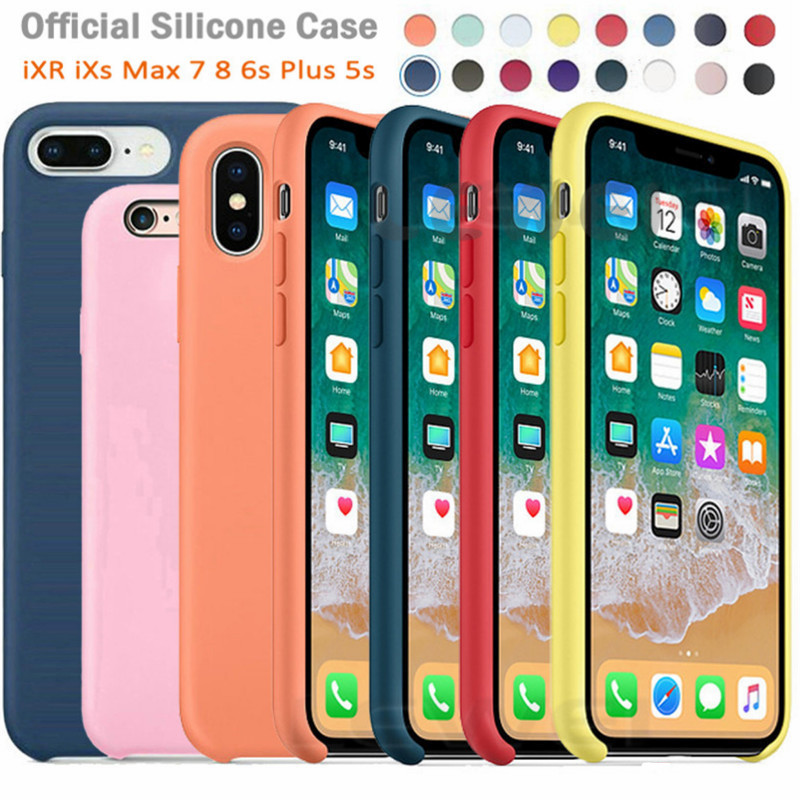 Luxus Original Offizielle Silikon LOGO Fall Für iPhone 5SE 6s 7 8Plus Flüssigkeit Fall Für Apple iPhone 11 X XS Max XR 11pro MAX Fall