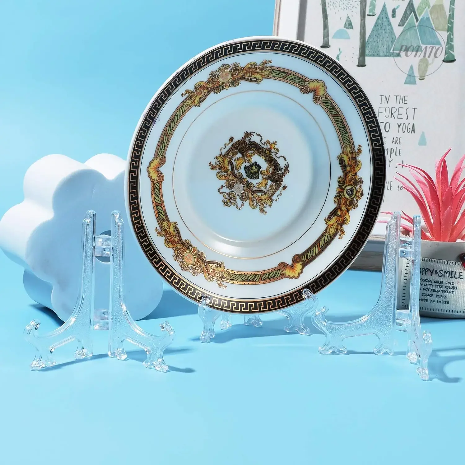 12/1 pezzi cavalletti in plastica trasparente supporto da tavolo pieghevole in acrilico piatto ciotola cremagliera foto cornice supporto portaoggetti decorazioni per la casa