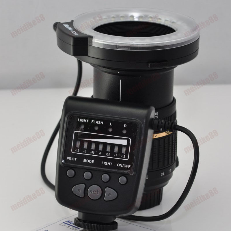 Meike FC100 LED Macro anillo luz de Flash para Canon 450D 500D 550D 600D 650D 700D 1100D 6D 7D 5D Mark II y Nikon cámara réflex Digital