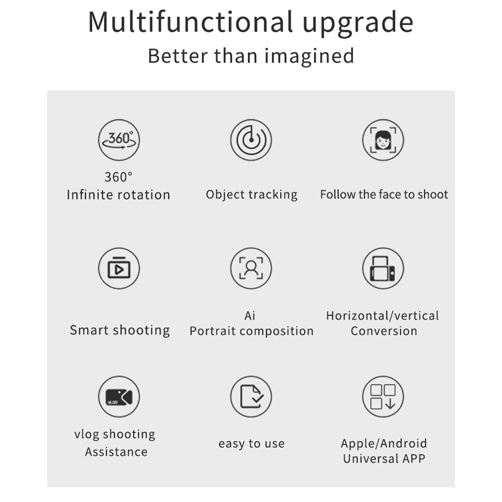 Photography Hands Free Auto Face Tracking Video Recording Gimbal Stabilizer Desktop Universal Live Broadcast 360 Degree Rotation