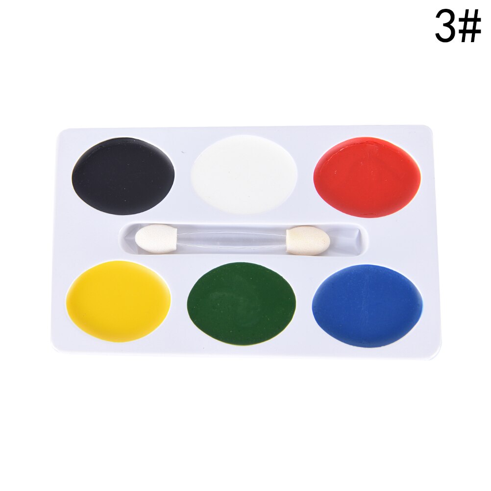 6/8 cores pintura facial halloween maquiagem não-tóxico água pintura a óleo festa de natal fantasia vestido diabo fãs corpo rosto pintura primer: N3