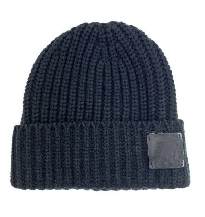 Unisex muts geribbelde gebreide wintermuts met omslag, warme korte muts, casual effen kleur, schedelkap voor volwassenen, mannen, vrouwen, muts: 4