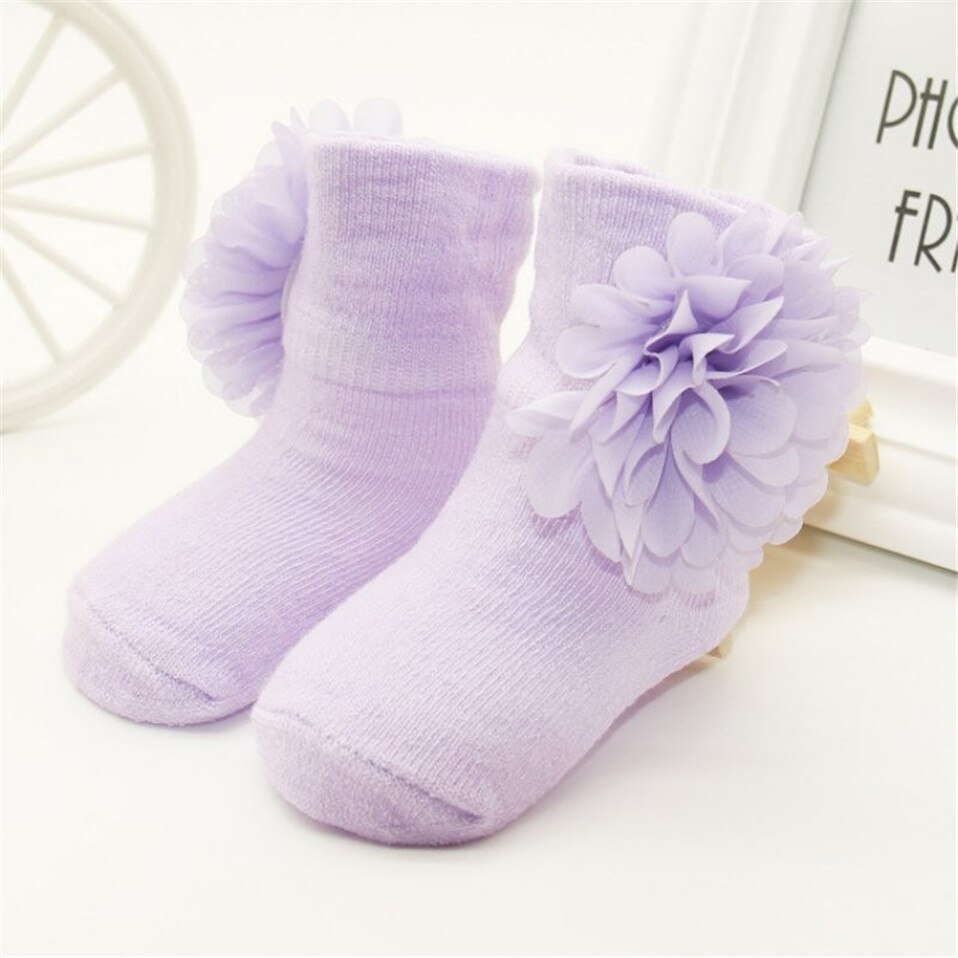 Baby Sock For Newborn Floral Pattern Kids Girls Cotton Socks Flowers Ankle Socks Baby Shoes Boot