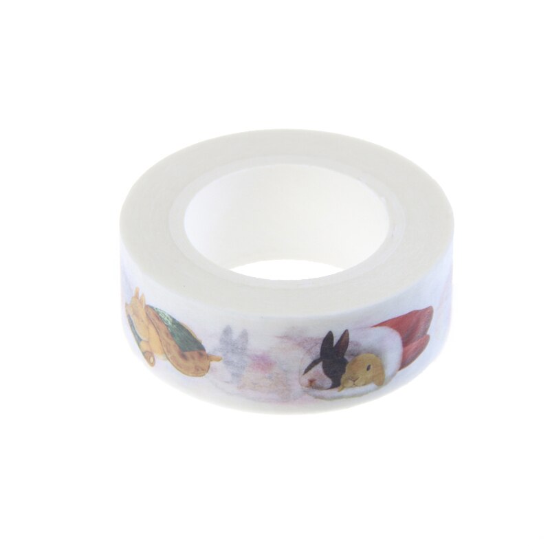 1pcs 1.5cm*10m Cute Lazy Rabbit Washi Tapa Diy Decoration Scrapbooking Planner Masking Tape Adhesive stationery