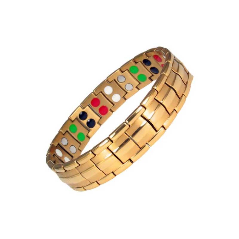 HANRIVER – bracelet de massage de physiothérapie à infrarouge lointain, aimant en acier titane, pierre de germanium magnétique
