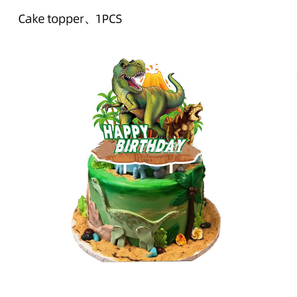 Dinosaurus Thema Wegwerp Servies Papieren Borden Kopjes Servetten Tafelkleed Banner Jongens Dinosaurus Verjaardagsfeestje Decorbenodigdheden