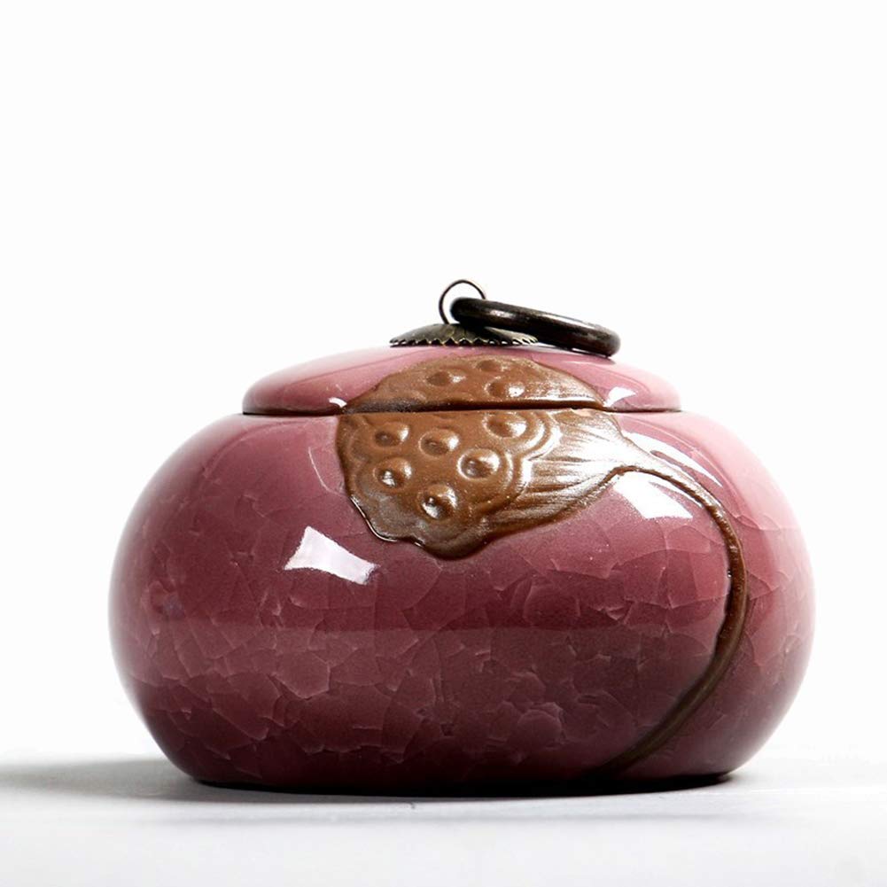 Gradient glasur keramisk begravelse pet urne til mindesmærker - mini - holder op  to 15 kubikcentimeter aske - pet kremering urne til aske: Rød