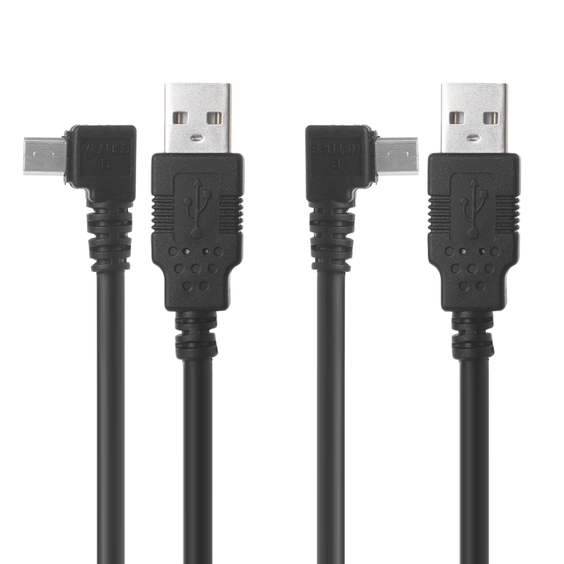 90 Degree Left/Right Angle USB 2.0 A Male To Mini-B Male 5Pin Data Adapter Cable