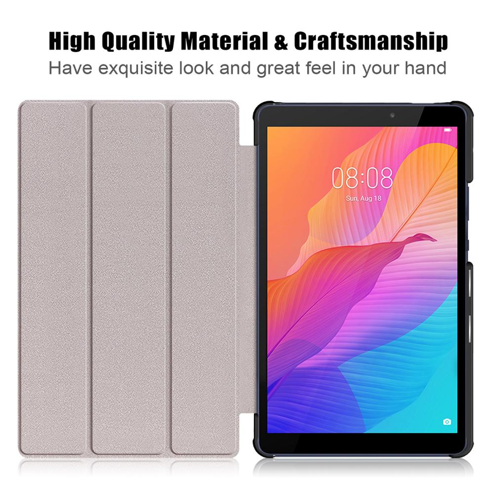 GLIGLE Case for Huawei MatePad T8 released Tablet slim print cover shell+Led+Touch pen
