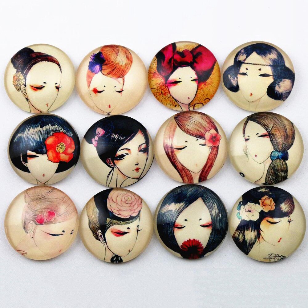 10pcs 25mm Mixed Cat Cut Handmade Photo Glass Cabochons Pattern Domed Jewelry Accessories Supplies: D6-26