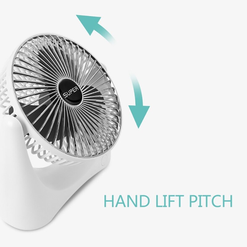 Small Table Fan With Strong Airflow Quiet Operation Portable Fan Speed Adjustable Head 360 Rotatable Mini Fan For Home Office