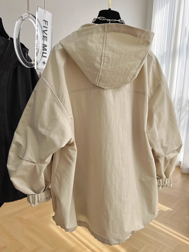 Giacca Casual allentata Trench sportivo 2023 autunno tuta con cappuccio Vintage allentata nuovo Trench Basic a maniche lunghe