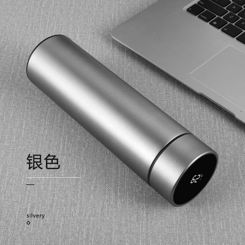 Insulation Cup Intelligent Temperature Measurement Water Cup Vacuum 304 Stainless Steel Cup Temperature Display Couple Cup: C