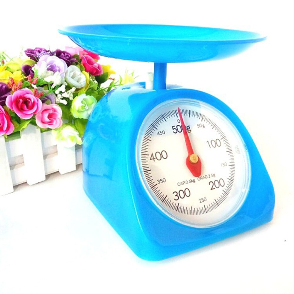 Balance mécanique à plateau de cuisine ronde rétro, 500g/5kg Max, précision des ustensiles de cuisine, balance des aliments de printemps, couleur aléatoire