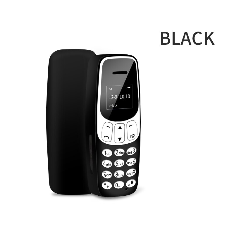 Mini kids Mobile Phones Bluetooth Dialer Earphone Magic Voice FM radio SIM Card Low Radiation MP3 Cell Phones PK J9 7S+ K8 BM70: J7 Black