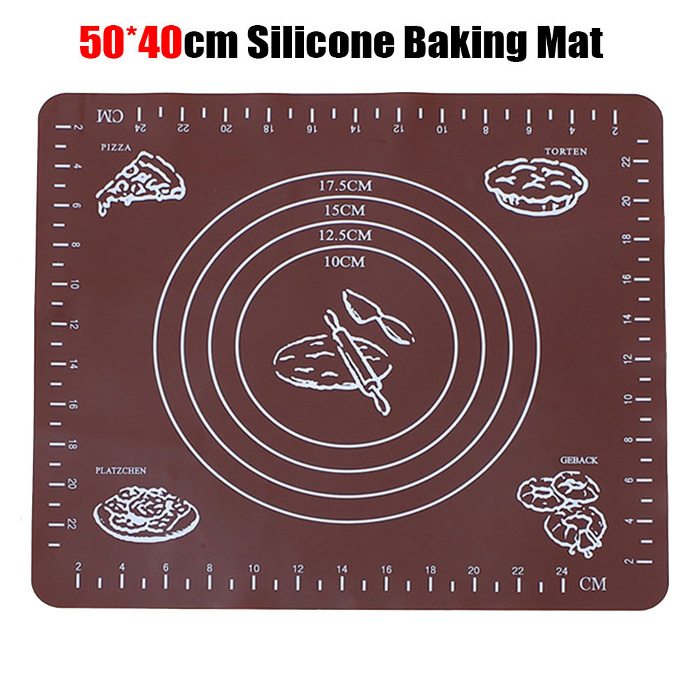 50x40cm non-stick Siliconen Bakken Mat Deeg Mat Siliconen Mat voor Oven voor Cookies Fondant Gebak keuken Bakvormen Koken Gereedschap: Chocolade