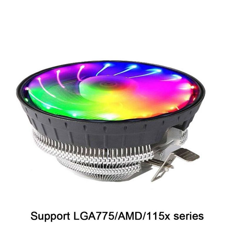 Disipador de calor de luz LED RGB, ventilador de refrigeración silencioso para CPU lgA 775 AM2 090F