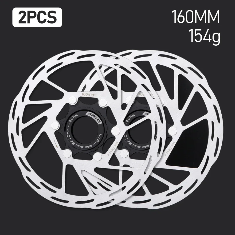 IIIPRO Centerlock Rotor vtt vélo de route Dissipation thermique disque de refroidissement serrure centrale 140/160/180/ 203mm frein à disque Rotor verrouillage central: WHITE