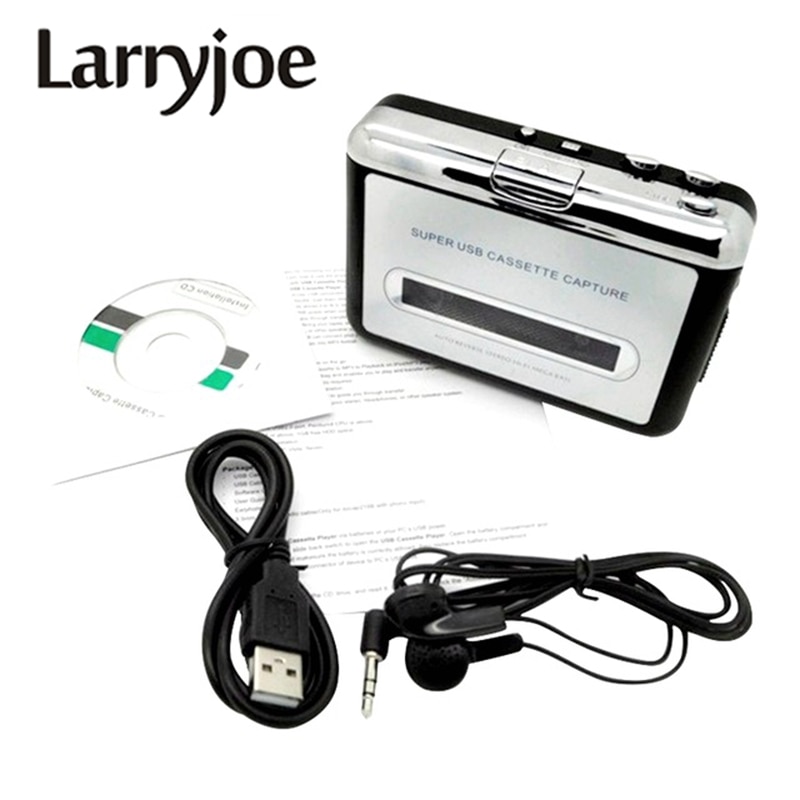 Larryjoe USB cassette capture Player,Tape to PC, Super Portable USB Cassette-to-MP3 Converter Capture with Retail Package