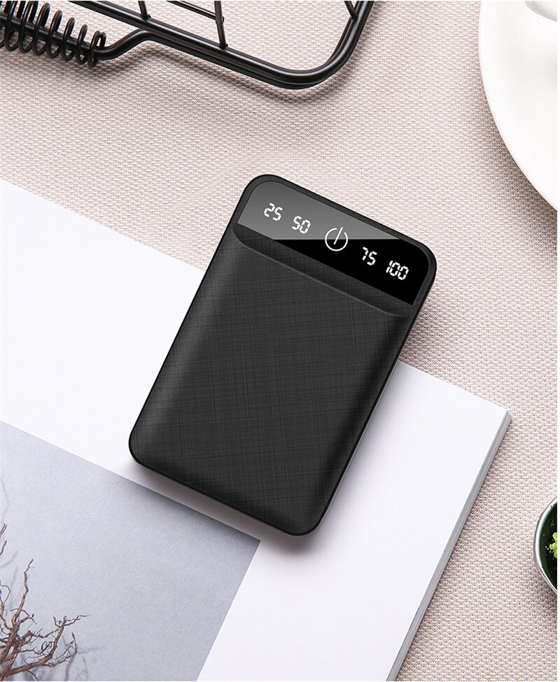 10000mAh Power Bank Portable Charger Mobile Charging Mini Powerbank USB External Battery For Xiaomi iPhone Phone 11 XR Poverbank: black