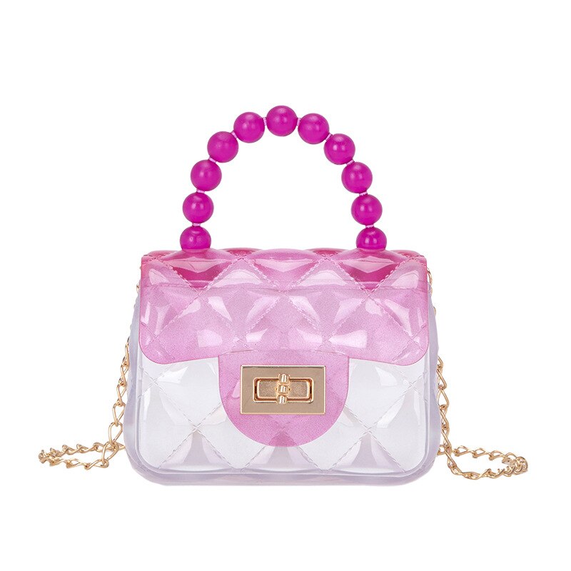 Mini sac à main en perles pour femmes, de petits sacs carrés en gelée, pochette à bandoulière de styliste avec chaînes de luxe