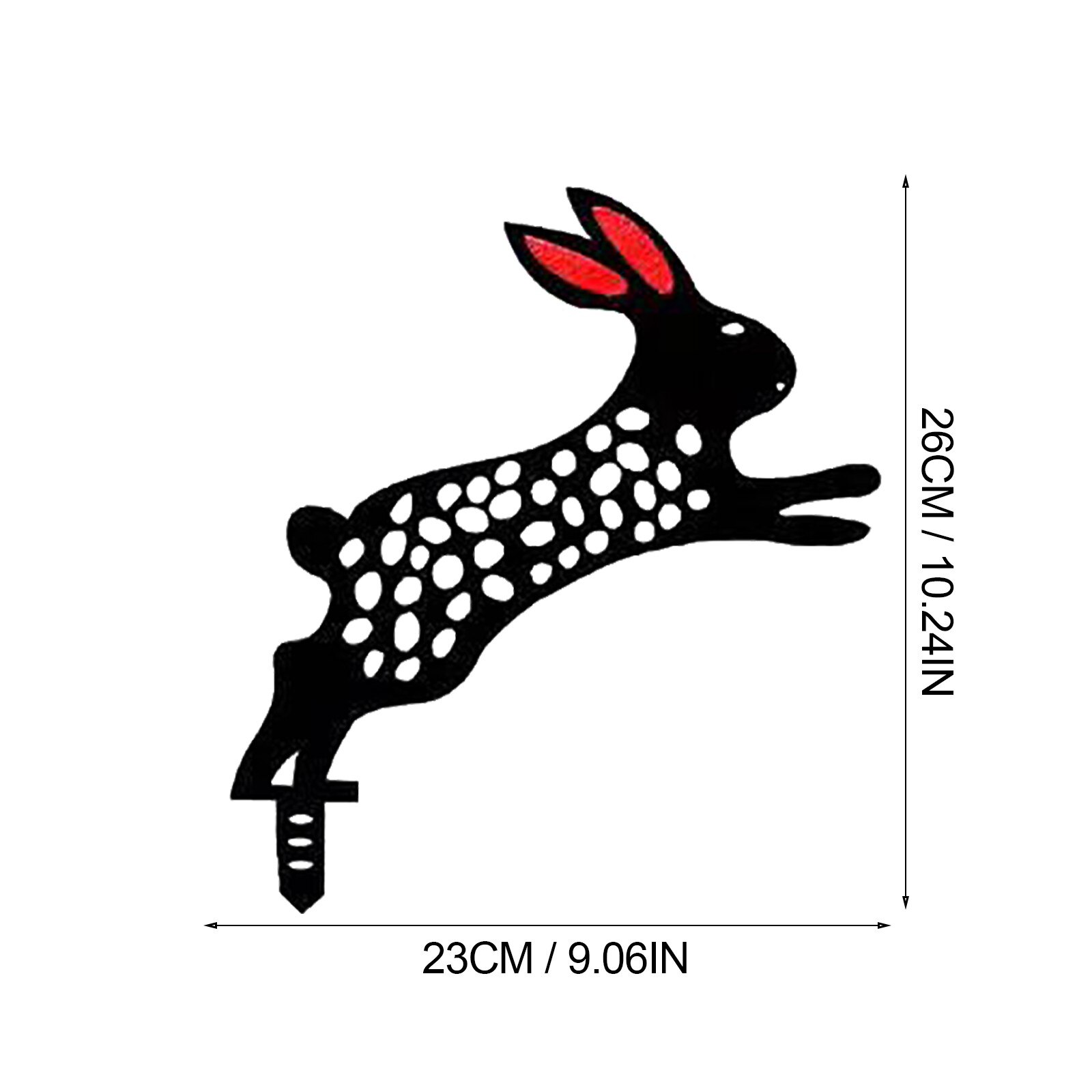 1PC Easter Bunny Wrought Iron Outdoor Garden Yard Lawn Metal Arts Decoration Rabbit-shaped Garden Insert Decorative Stakes: B