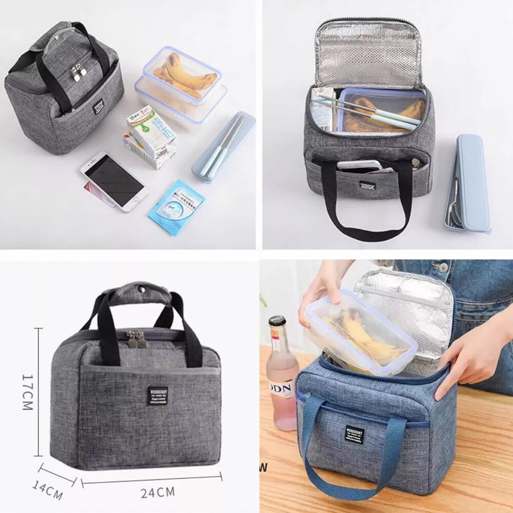 Adisputent thermisch geïsoleerde lunchtas picknick opbergtas draagbare lunchbox camping outdoor handtas koelbox lunchbox tas