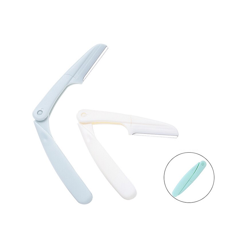 3 Pcs Set Eyebrow Trimmers Foldable Pink Purple Face Razor Hair Remover Scraping Eyebrow Shaver Portable Women Beauty Tools