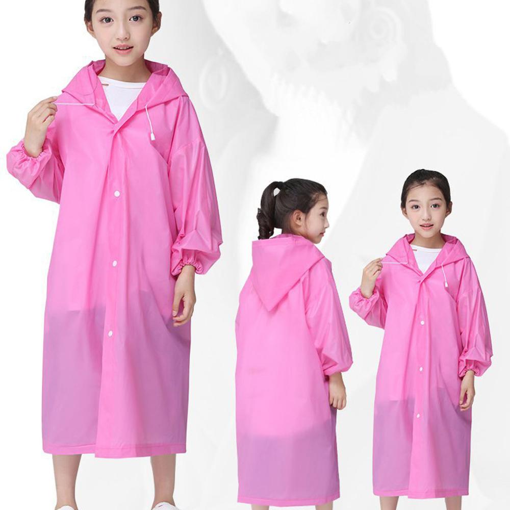 Material EVA, buena suavidad y elasticidad de goma, Poncho de chubasquero EVA para la lluvia, Sudadera con capucha transparente, impermeable, niño no desechable FD: Rosa