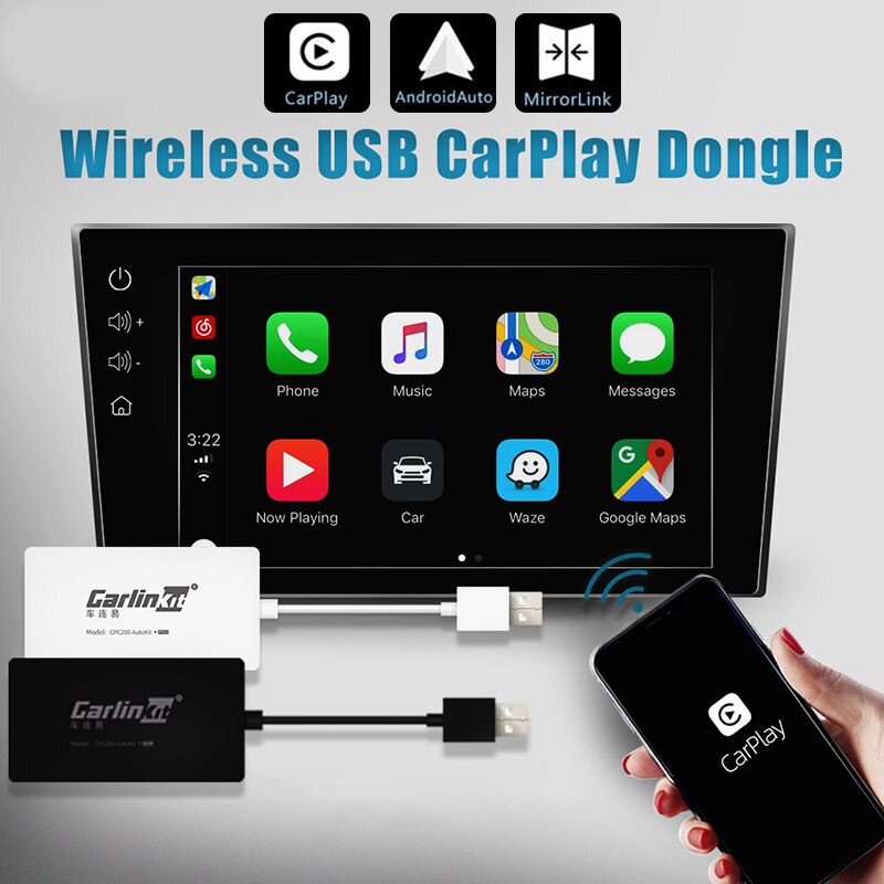 Carlinkit Carplay Android Usb Dongle Wireless Voor Apple Ios Auto Telefoon Auto Navigatie Spiegel Link Speler Wifi Bluetooth Full Hd