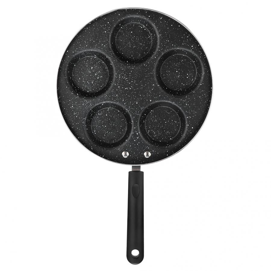 Olla para freír con 5 agujeros redondos, sartén para freír con cinco agujeros, sartén para freír, huevo antiadherente, tortilla, panqueque, carne, Pan, cocinar huevos, Ham, máquina de desayuno: Default Title