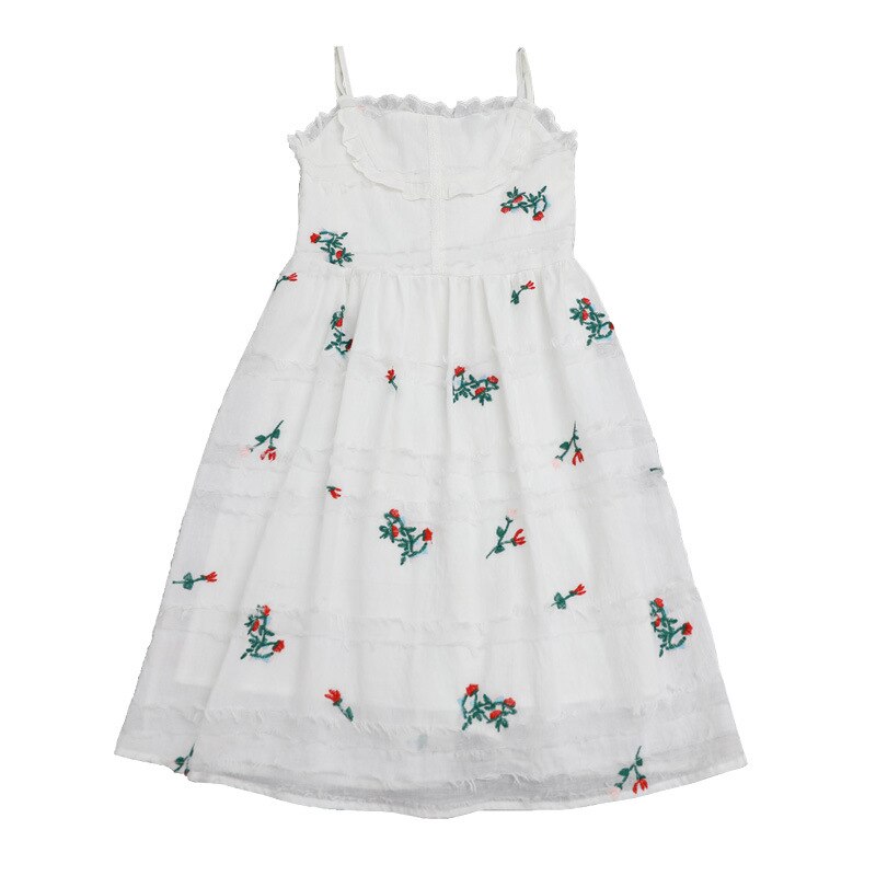 Summer Girls Braces Dress Kids and Teen Girls Cotton Floral Printed Dress Cute Children Beach Dresses, #8773: 17