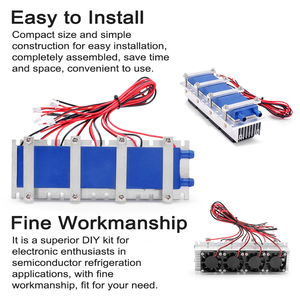 288 W thermoelektrischer Peltier-Kühlkühler 12 VDC 30 A Halbleiter-Kühlsystem DIY-Kit für Klimaanlagen-Lüfter-Werkzeuge
