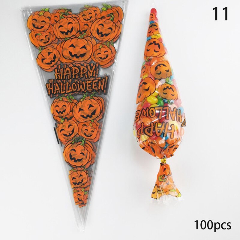 100pcs Transparent Süßigkeiten Verpackung Taschen Hochzeit Geburtstag Party Dekoration Süße Zellophan Candy Tasche Kegel Lagerung Verpackung Tasche: K