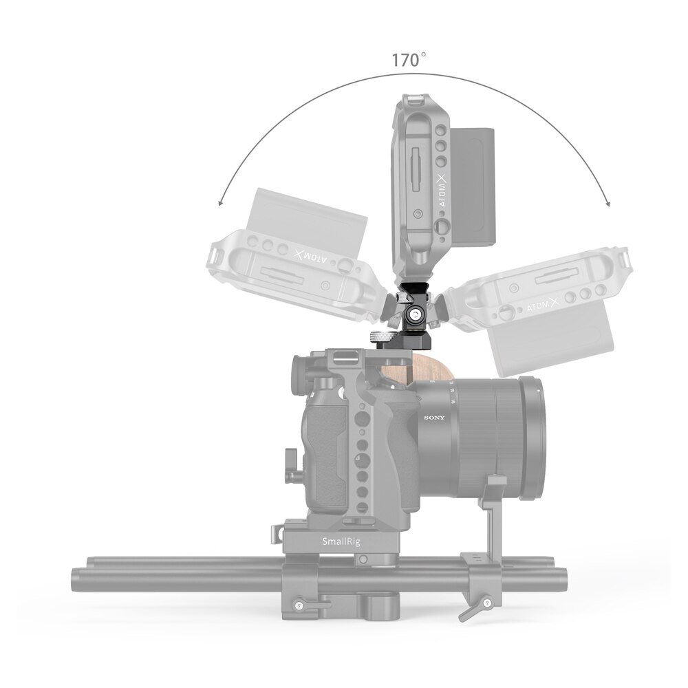 SmallRig DSLR Camera Adjustable Camera Monitor Holder Swivel and Tilt Adjustable Monitor Mount with ARRI-Style Mount 2903