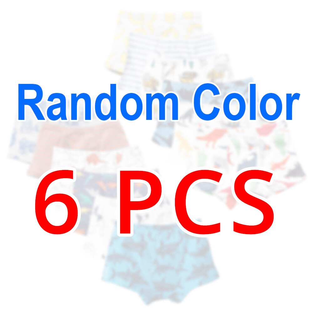 6Pcs/lot Cotton kid underwear boys boxer Cartoon Children Panties Teenager briefs for boy pantie for 2-10years Underpants: 4T