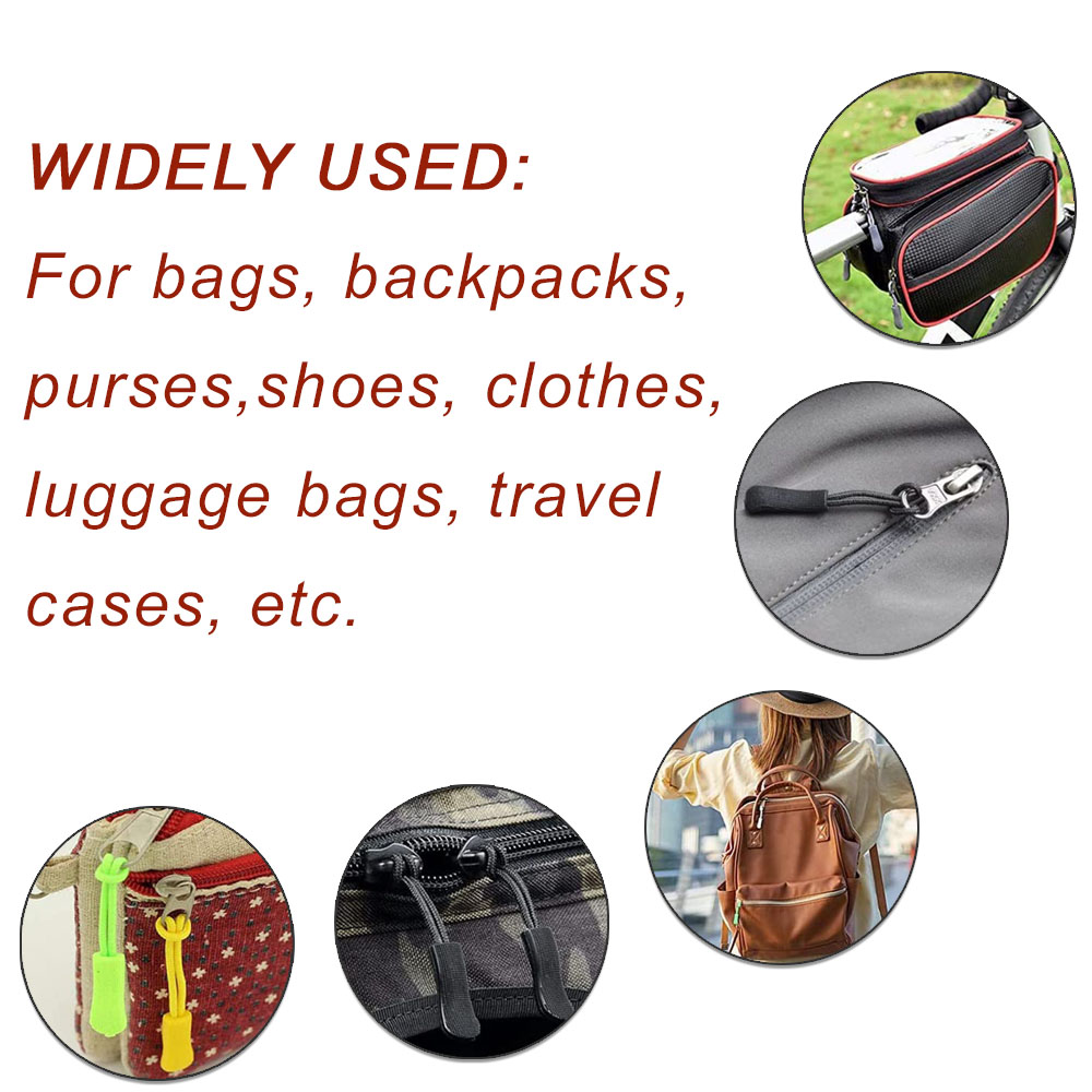 20 PCS Color Zipper Pull Puller End Fit Rope Tag Clothing Zip Fixer Broken Buckle Zip Cord Tab Clothes Suitcase Backpacks Etc...