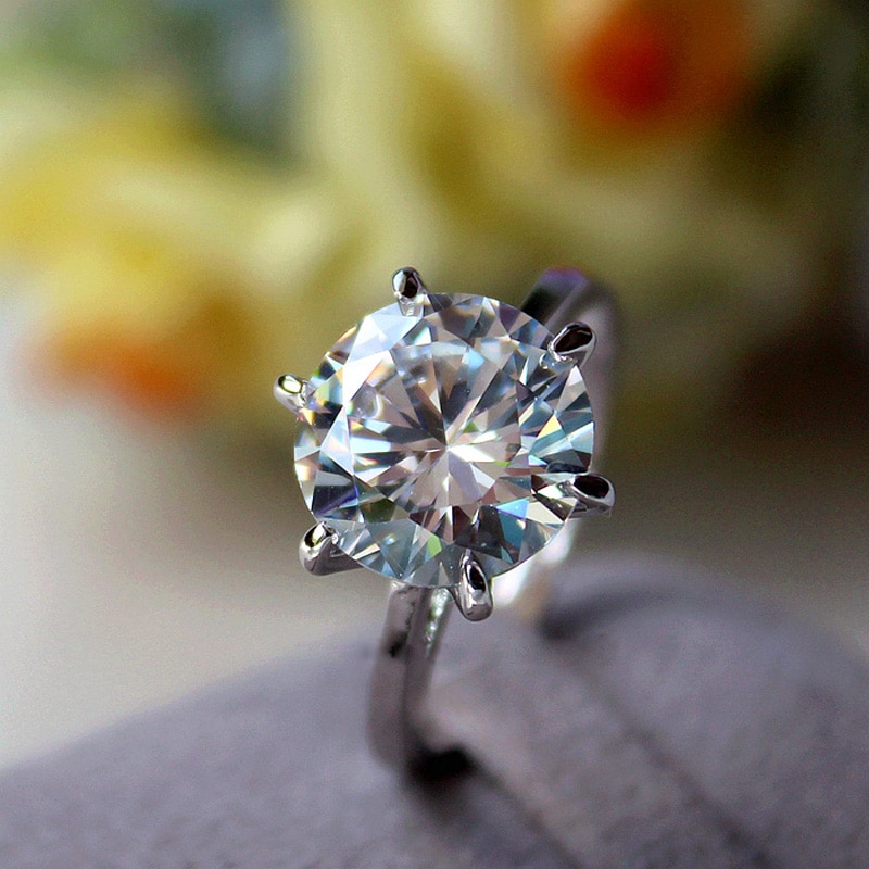 Moonrocy sølv cubic zirconia krystal løfte vielsesringe til kvinder 5 karat brud tilbehør smykker ringe