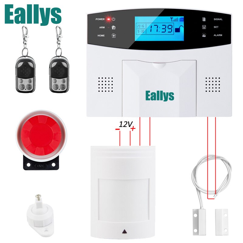 Wireless/wired GSM Voice Home Security Burglar Alarm System Auto Dialing Dialer SMS Call Remote control setting: G2B001