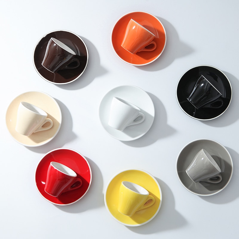 Espressokop italiensk lille keramisk latte cappuccino kop underkop sæt enkelt mini espresso kaffebar cafe drikkevarer