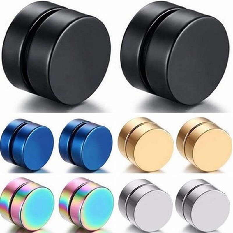Round Beautiful Circle Non Piercing 1PC Strong Magnet Magnetic Mens Ear Clip About6mm/8mm/10mm/12mm5 Colors Girls Earrings