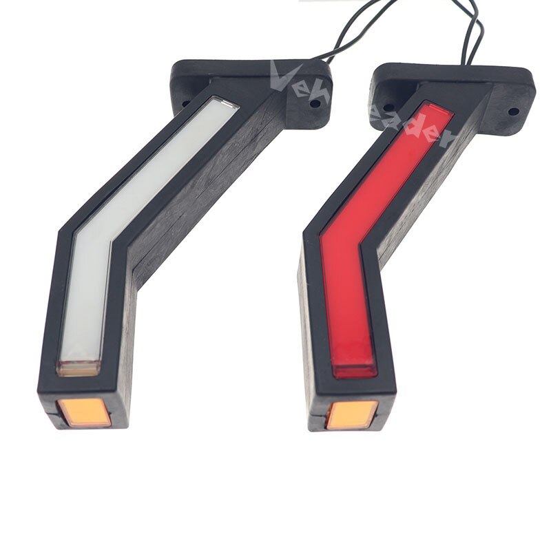2x LED Rot Weiß Seite Bernstein Marker Lichter 12-24V Stiel