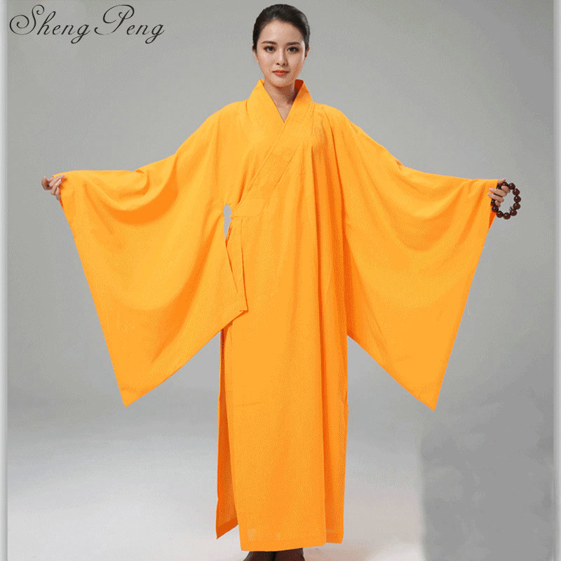 Túnicas de monje budista, ropa de monje budista para mujer, ropa de monje shaolin Q267