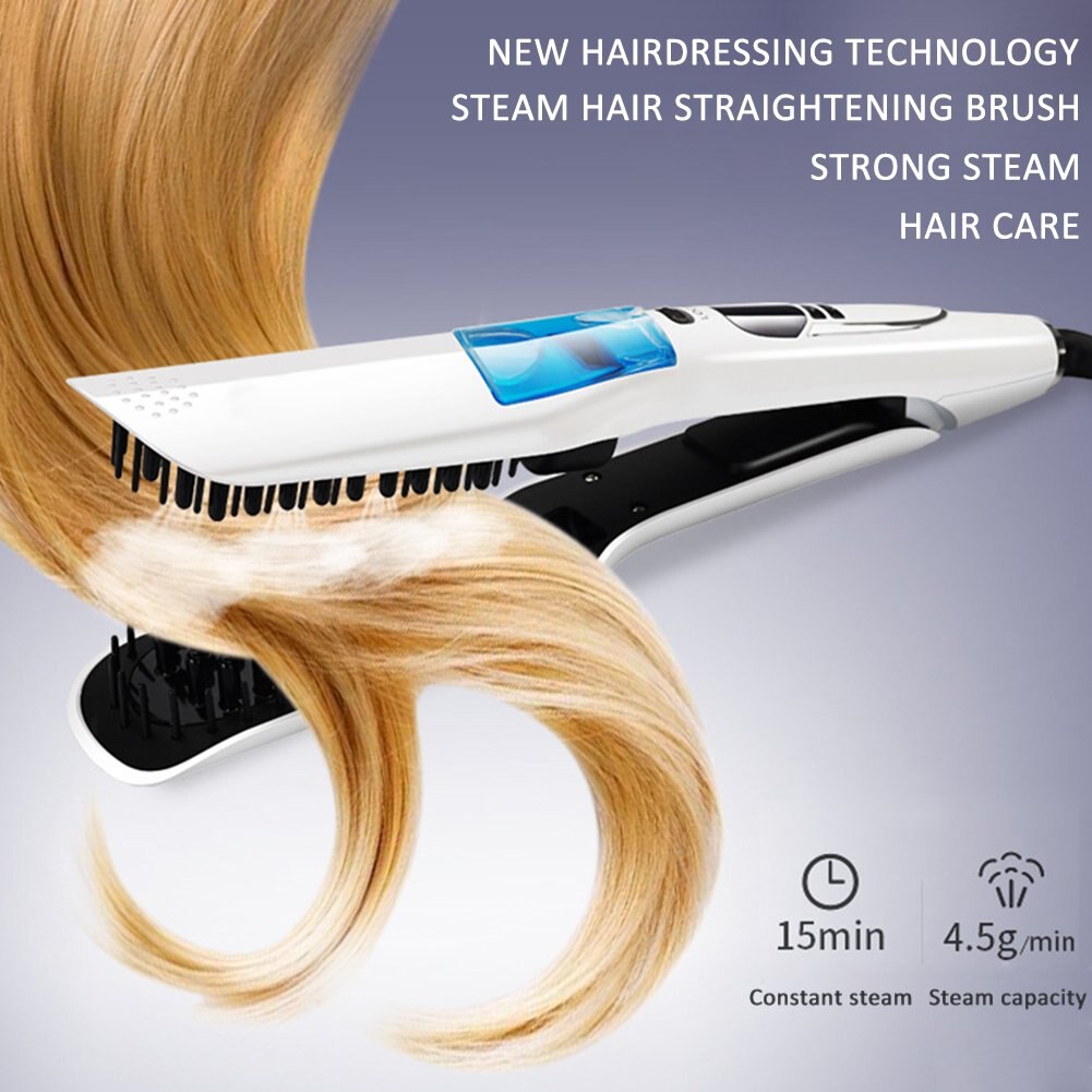 Hair Straightener Brush Titanium Ceramic Flat Iron Electric Hair Comb Fast Hair Straightener Brush