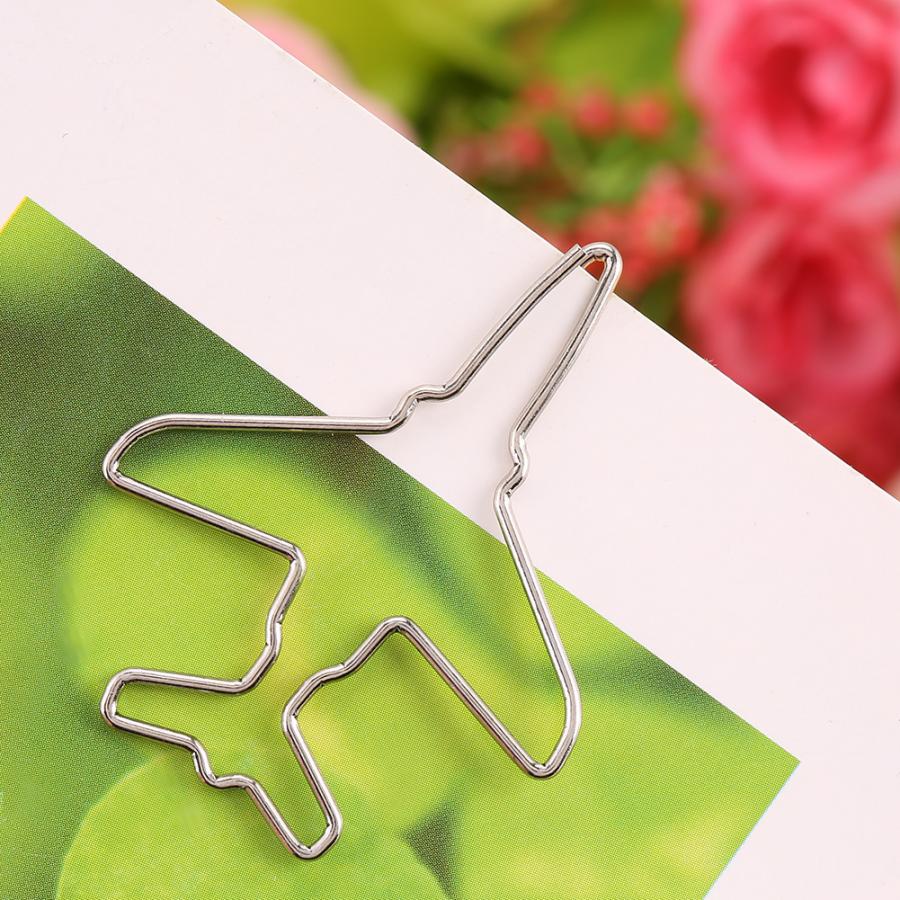 10pcs Airplane Shape Paper Clips Bookmark Marking Document Organizing Clip Stationery Supplies Books Cartoon Paper Clips