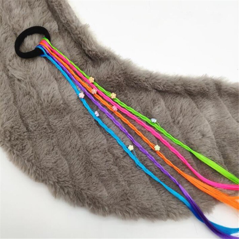 2 stuks kinderpruik haarspeldjes eenhoorn pailletten garen strik meisjes vlechten haarelastiek gedraaid schattige kinder haarspelden accessoires: 1 stuk touw
