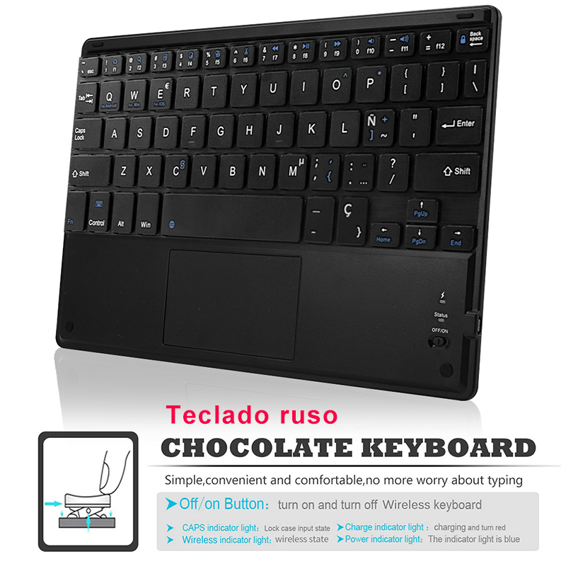 Touch Keyboard For iPad 10.2 Bluetooth Wireless German/English Keyboard For iPad 10.2 Spain/French/Russian Keyboards
