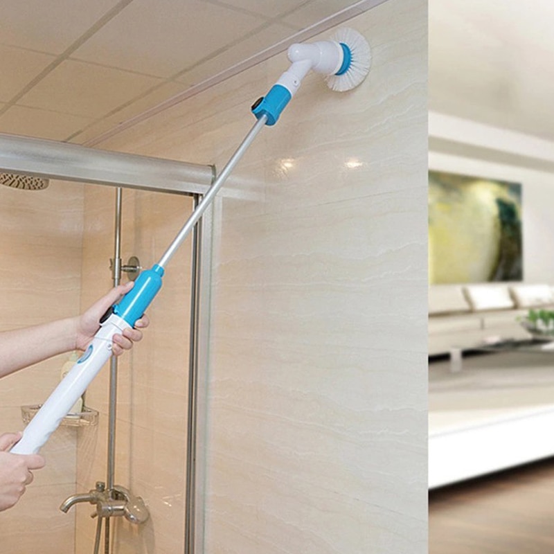 Elektrische Borstel Spin Scrubber Turbo Scrub Draadloze Oplaadbare Badkamer Cleaner Extension Handvat Bad Raam Gereedschappen